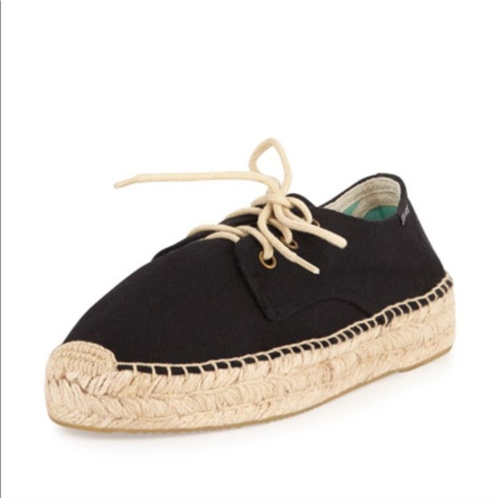 Soludos Derby platform lace up espadrilles shoe 6